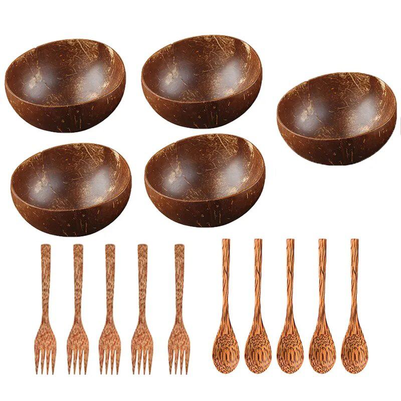 Wooden Tableware Spoon And Bowl Set-Bowl-Arlik interiors