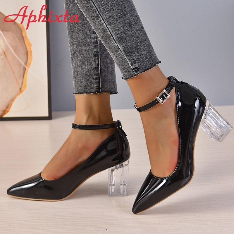 Luxury 7cm Chunky Heels Pumps Women Shoes-Shoe-Bennys Beauty World