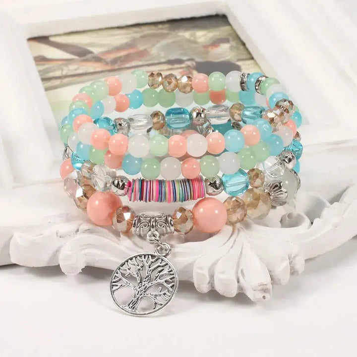 Multi-Layer Pendant Bracelet Artificial Crystal Glass-bracelet-Bennys Beauty World