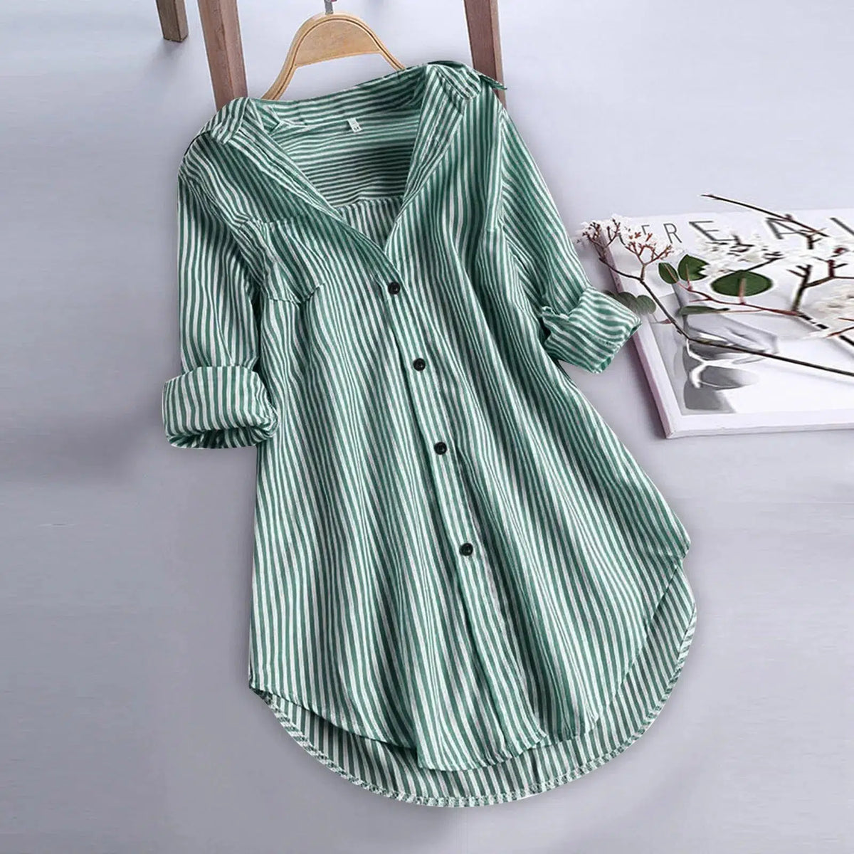 Women'S Clothing Sales Women'S Spring/Summer Striped Long Sleeved Blouse With Lower Breathable Elastic Women'S Bottom Shirt топ-Bennys Beauty World