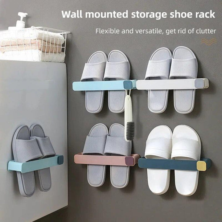 Wall Mounted Punchfree Bathroom Slipper Shelf-Storage Hooks & Racks-Arlik interiors