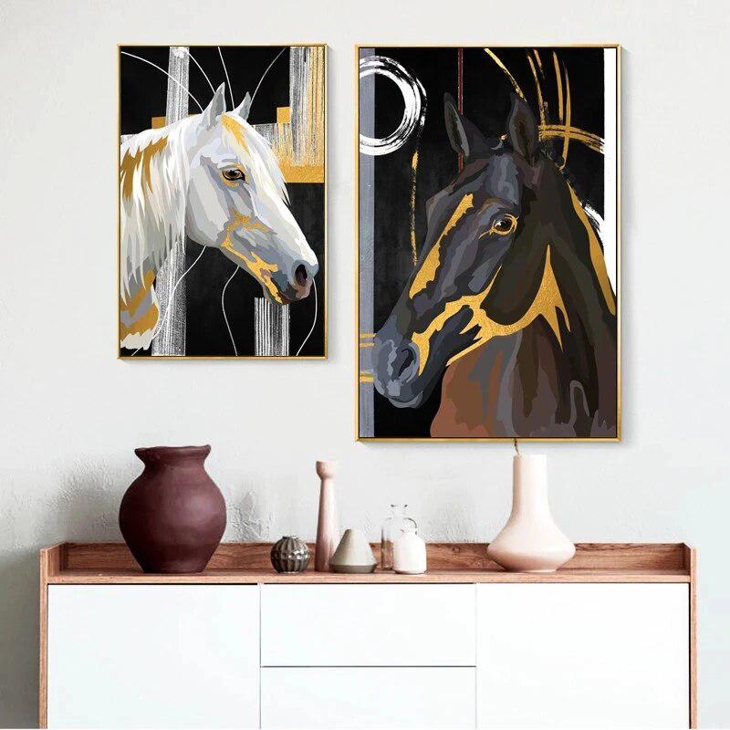 Abstract Horse Posters Wall Art-Painting-Arlik interiors