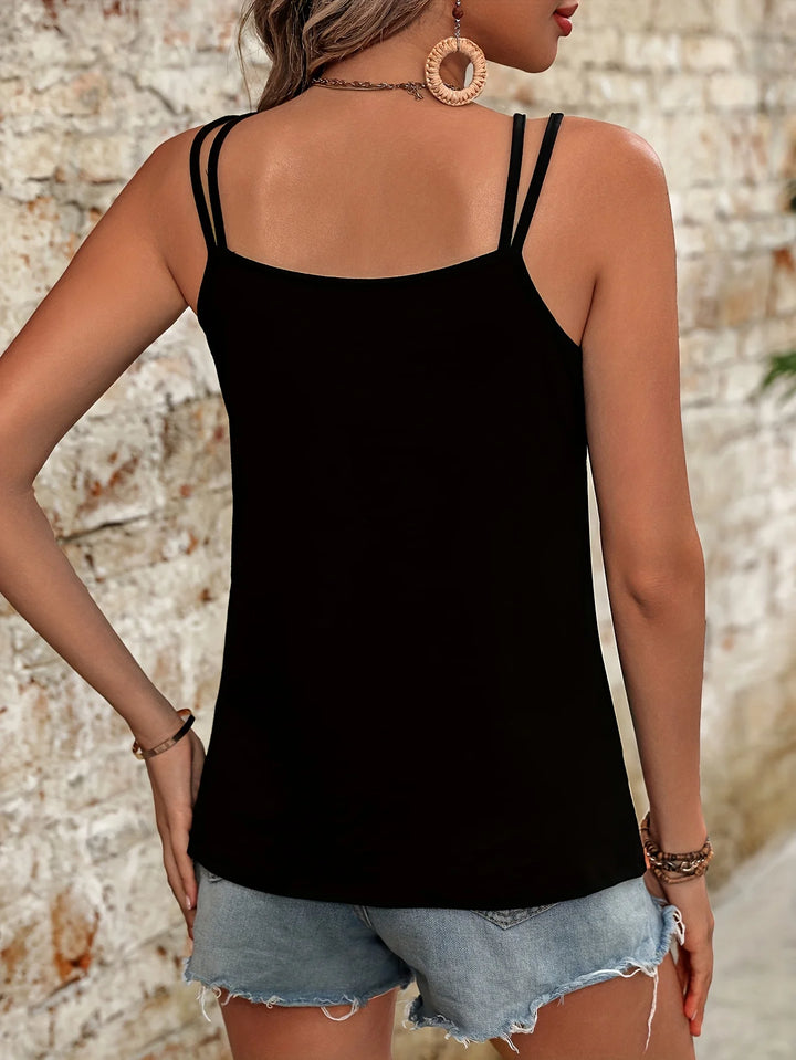 Color Block Striped Knit Cami | V-Neck Sleeveless Tank Top