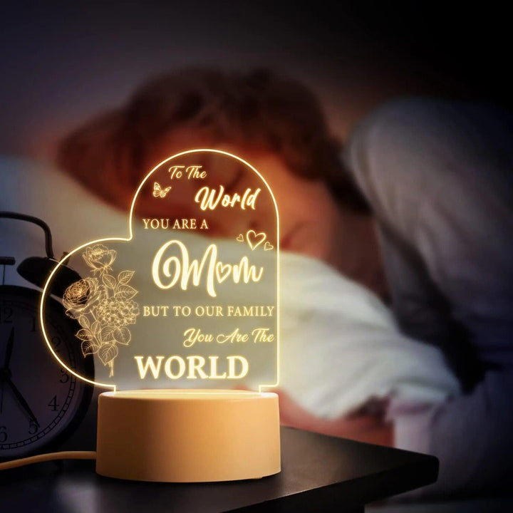 Mothers&#39; Day Gifts for Mom from Daughter Engraved Night Light with Moved Words, Acrylic Gifts for Thanksgiving, Birthday, Xmas-Arlik interiors