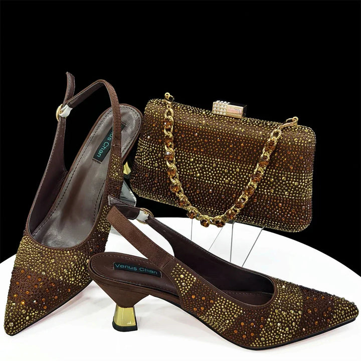 African Party Shoe and Bag Set Italian Shoes with Matching Bags