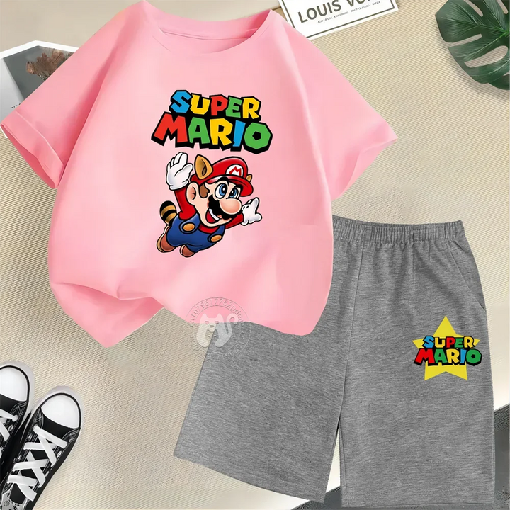 Summer Kids Cotton T-shirt + Shorts Set-Outfit Sets-Bennys Beauty World