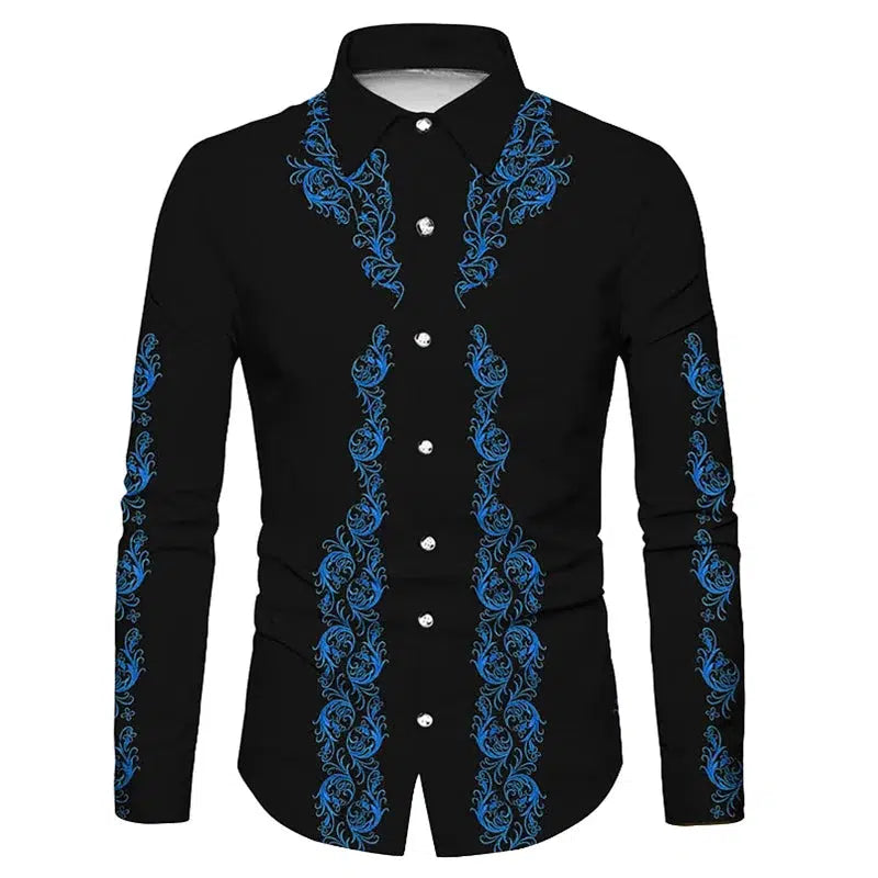 Mens Casual Shirt Long Sleeved V-neck Clothing-Bennys Beauty World