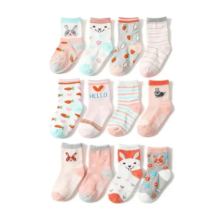 12 Pairs/Lot Cotton Baby's Socks-Bennys Beauty World