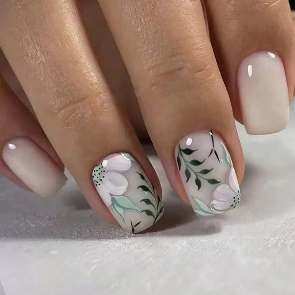 Short Square Press-On Nails – 24 Pcs Acrylic False Nail Tips | Bennys Beauty World-Nails-Bennys Beauty World