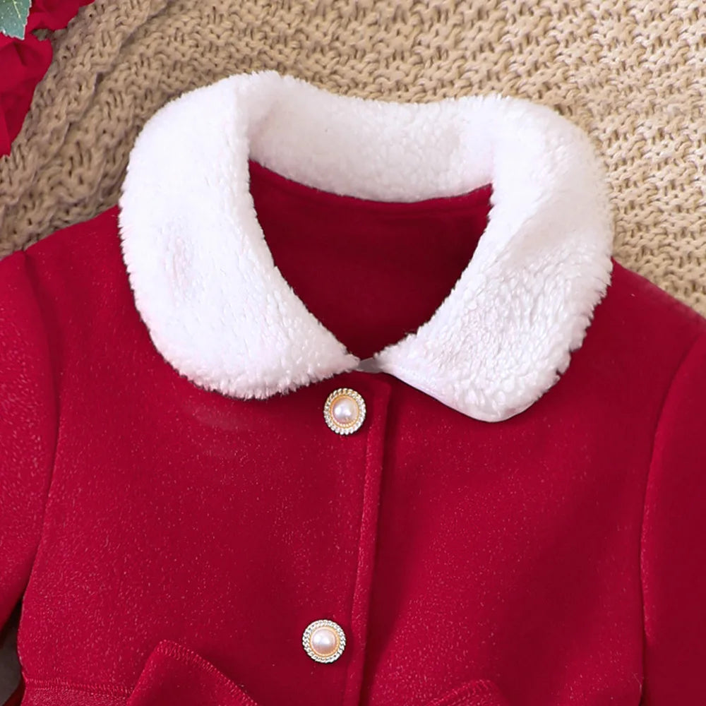 Girls Christmas Jacket &amp; Coat | Warm Double-Breasted Outerwear | Ages 1–7