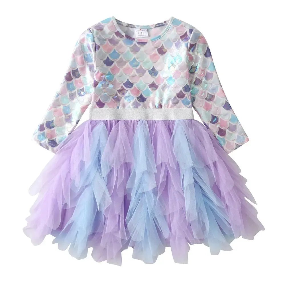 Girls Mermaid Princess Party Dress - Bennys Beauty World