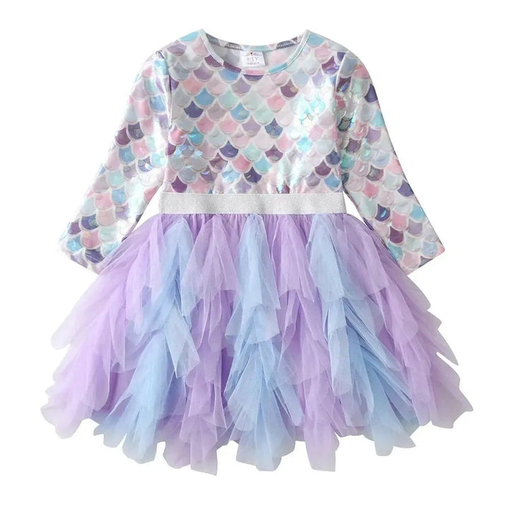 Girls Mermaid Princess Party Dress - Bennys Beauty World