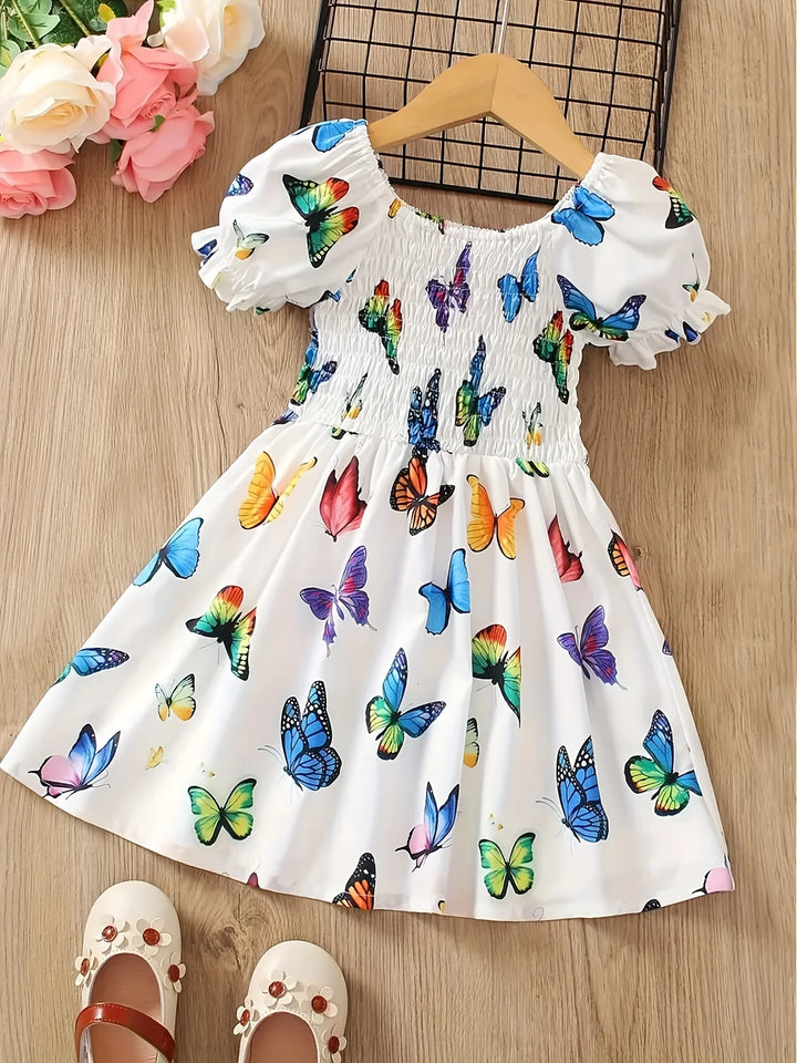 Girls Butterfly Print Summer Dress | Ages 1–8