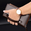 Leather Clutch Bag for Man Zipper Wallet Passcard Fashion Luxury Handbag-Handbags-Bennys Beauty World