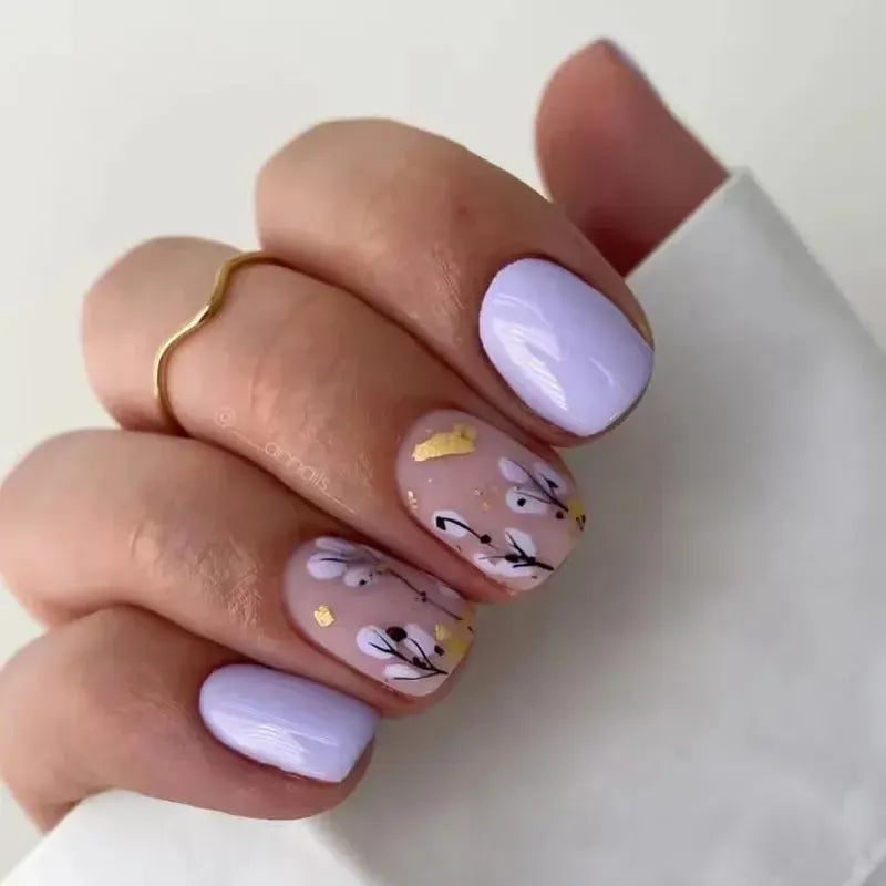 Short Square Press-On Nails – 24 Pcs Acrylic False Nail Tips | Bennys Beauty World-Nails-Bennys Beauty World