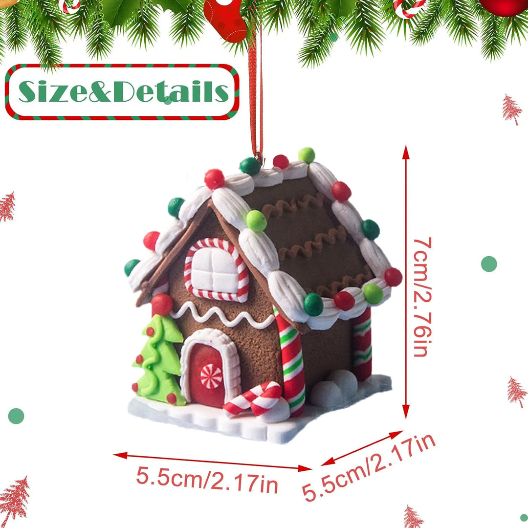 5 pcs House Ornaments Holiday Christmas Tree Ornament