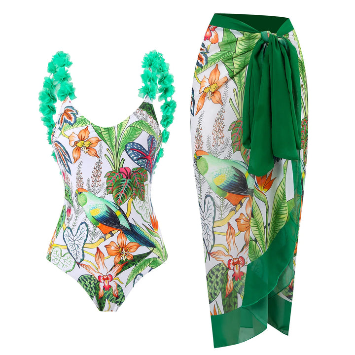 Push Up Women Bikini Set Floral Printed Ruffle Bikinis Strappy Swimwear-Swimwear-Bennys Beauty World