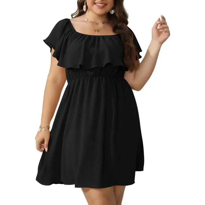 Women Dresses Summer Short Sleeve Ruffle Dress-Dresses-Bennys Beauty World