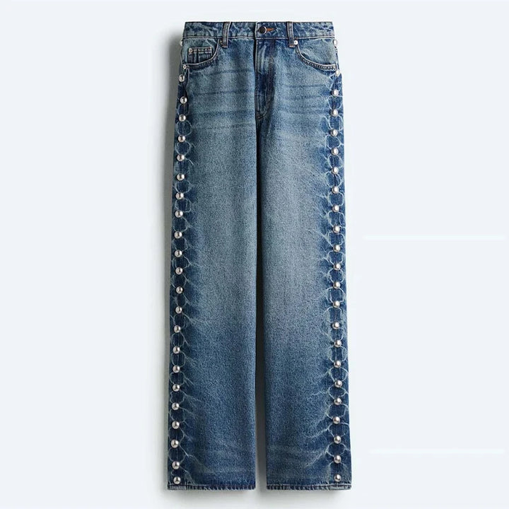 Beaded Women's Denim Jean Pants
