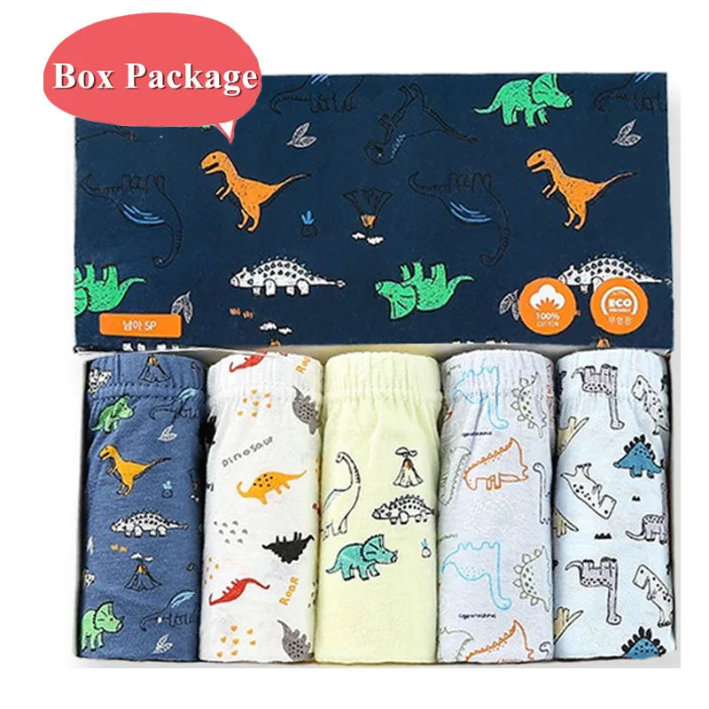 Boys Cotton Cartoon Briefs Multipack | Dinosaur &amp; Truck Print