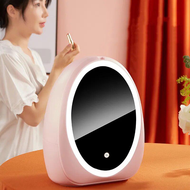 Egg-shaped Cosmetic Storage Box With Light-Arlik interiors