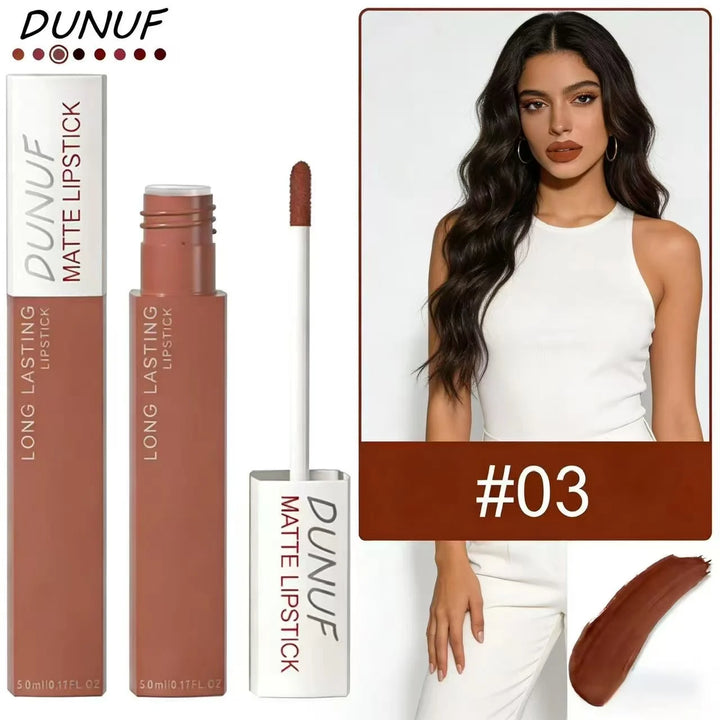Dunuf Matte Lipstick – Long-Lasting, Waterproof &amp; Glossy Finish