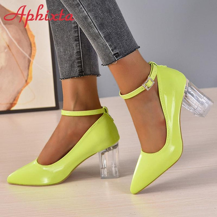 Luxury 7cm Chunky Heels Pumps Women Shoes-Shoe-Bennys Beauty World