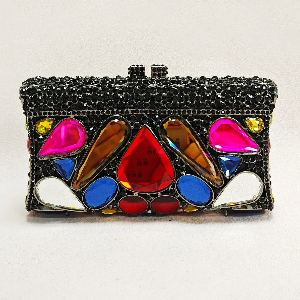 Large Rhinestone Crystal Evening Clutch Bag
