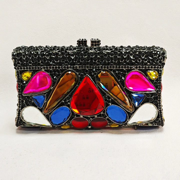 Large Rhinestone Crystal Evening Clutch Bag