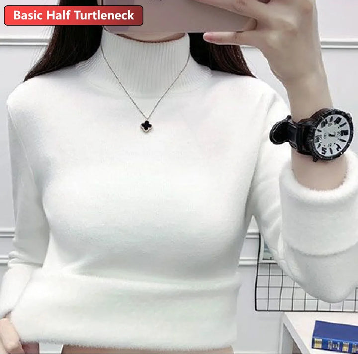 Women’s Turtleneck Velvet-Lined Winter Sweater