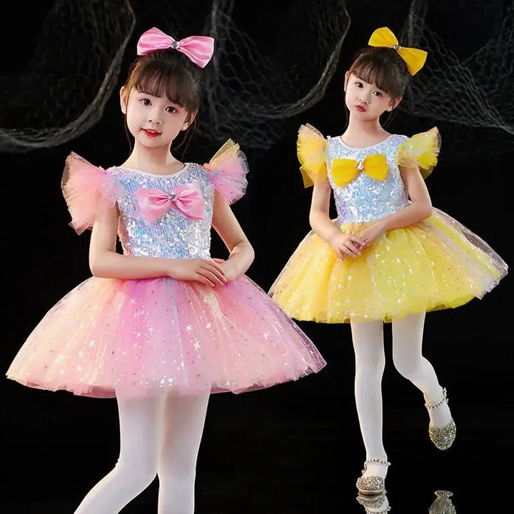 Girls Sequined Tutu Dance Dress – Princess Costume - Bennys Beauty World