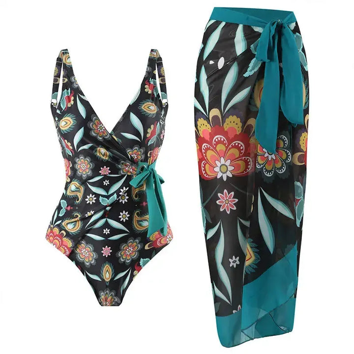 2023 New Arrival Push Up Women Bikini Set Floral Printed Ruffle Bikinis Strappy Bandage Swimwear Brazilian Biquini Bathing Suit-Bennys Beauty World