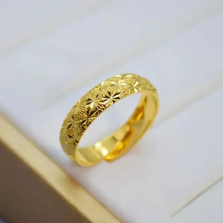 14K Gold Filled Gypsophila Ring – Fade-Free Wedding &amp; Engagement Band for Men &amp; Women-Ring-Bennys Beauty World