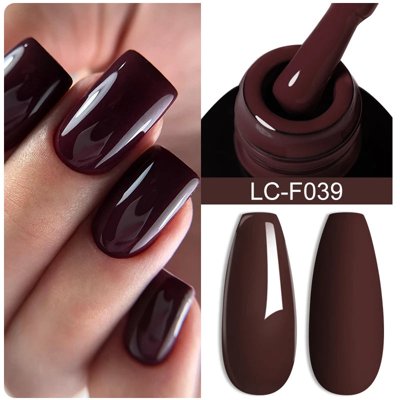 LILYCUTE Dark Brown Gel Nail Polish For Manicure Nails Art