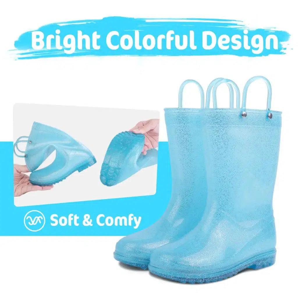 Toddler Kids Rain Boots With Handles Unicorn Unisex Rain Boots For Kids-Shoes-Bennys Beauty World