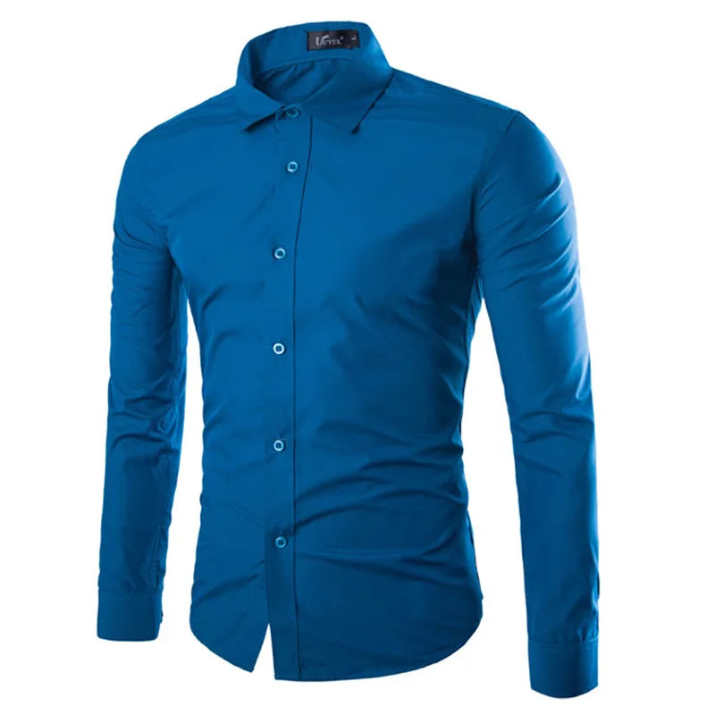 Men's Candy Color Long Sleeve Shirt Casual Fashion for Spring & Summer-Shirt-Bennys Beauty World