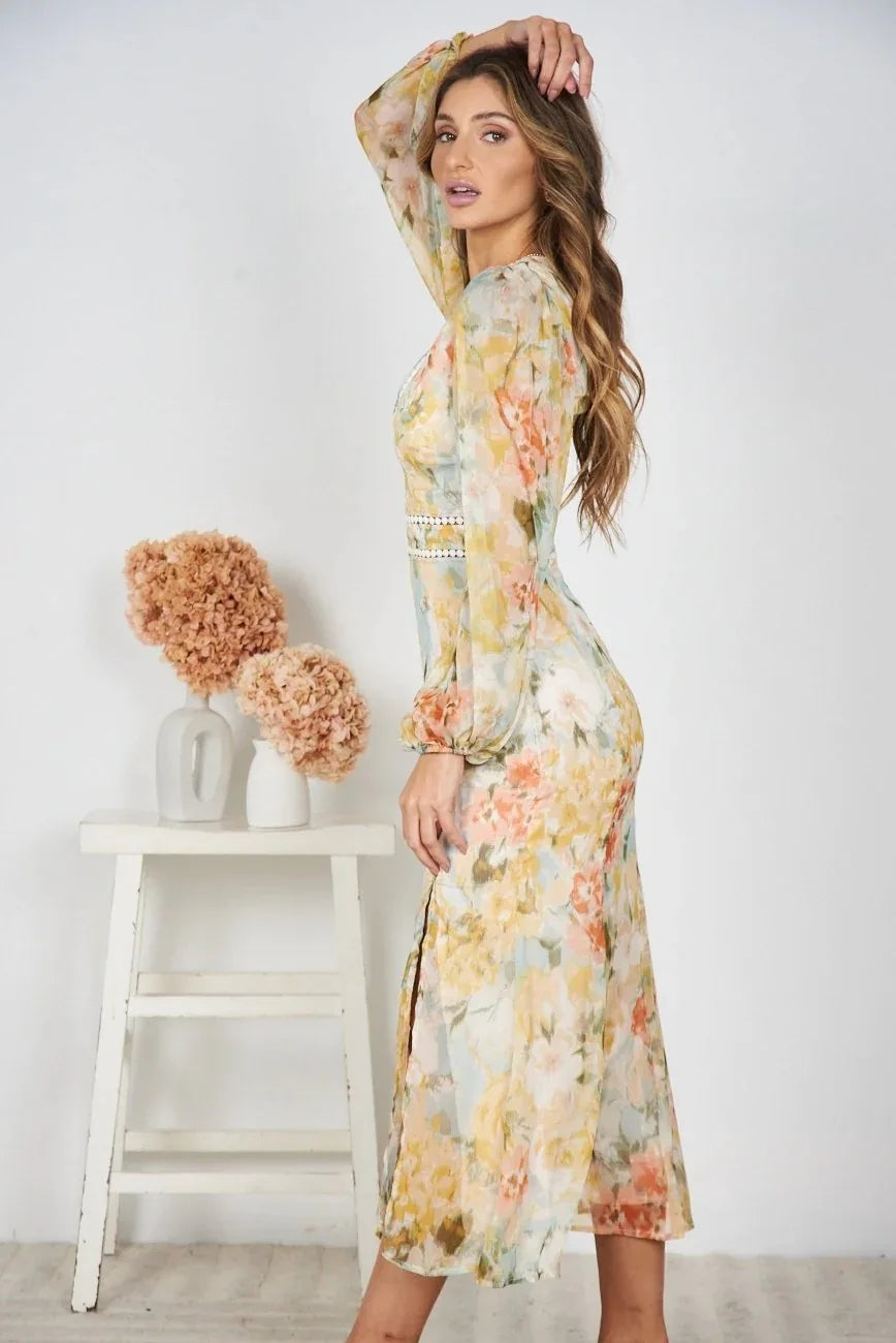 Long Printed Dress Women's Long Summer Dress-Dresses-Bennys Beauty World