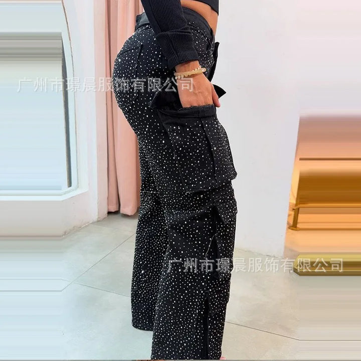 Women's High Waist Jeans Denim Casual Pants