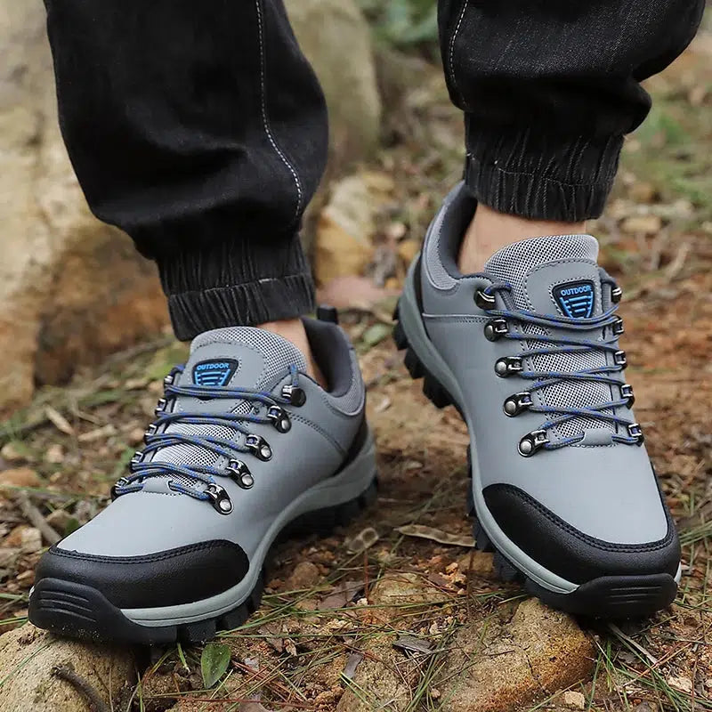 Men Hiking Shoes Waterproof Leather Snow Boots For Men-Bennys Beauty World