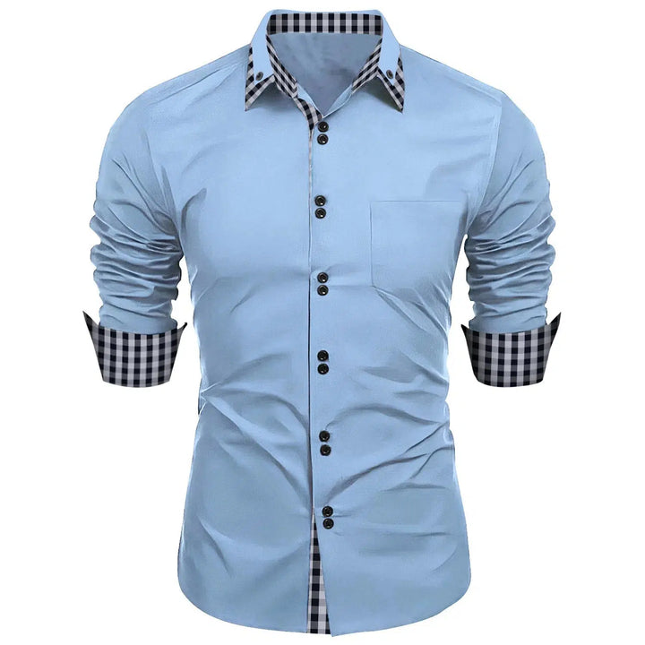 Cross-border new fashion trend men's spring autumn men's plaid shirt-Shirts-Bennys Beauty World