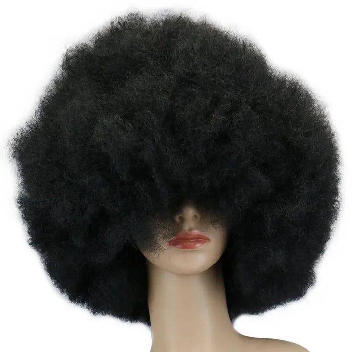 Super Big  Short Curly Cosplay Party Black Dance Afro Wigs Synthetic