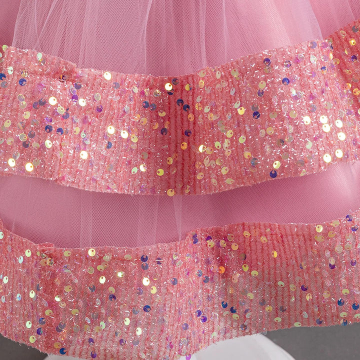 Baby Girls Tutu Tulle Dress Party Gowns Shiny Sequins Dresses