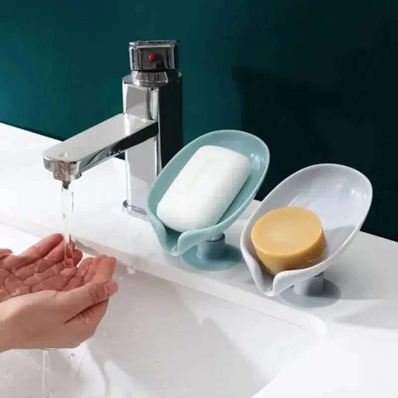 2pcs Drain Soap Holder Leaf Shape Soap Box-Decorative Trays-Arlik interiors