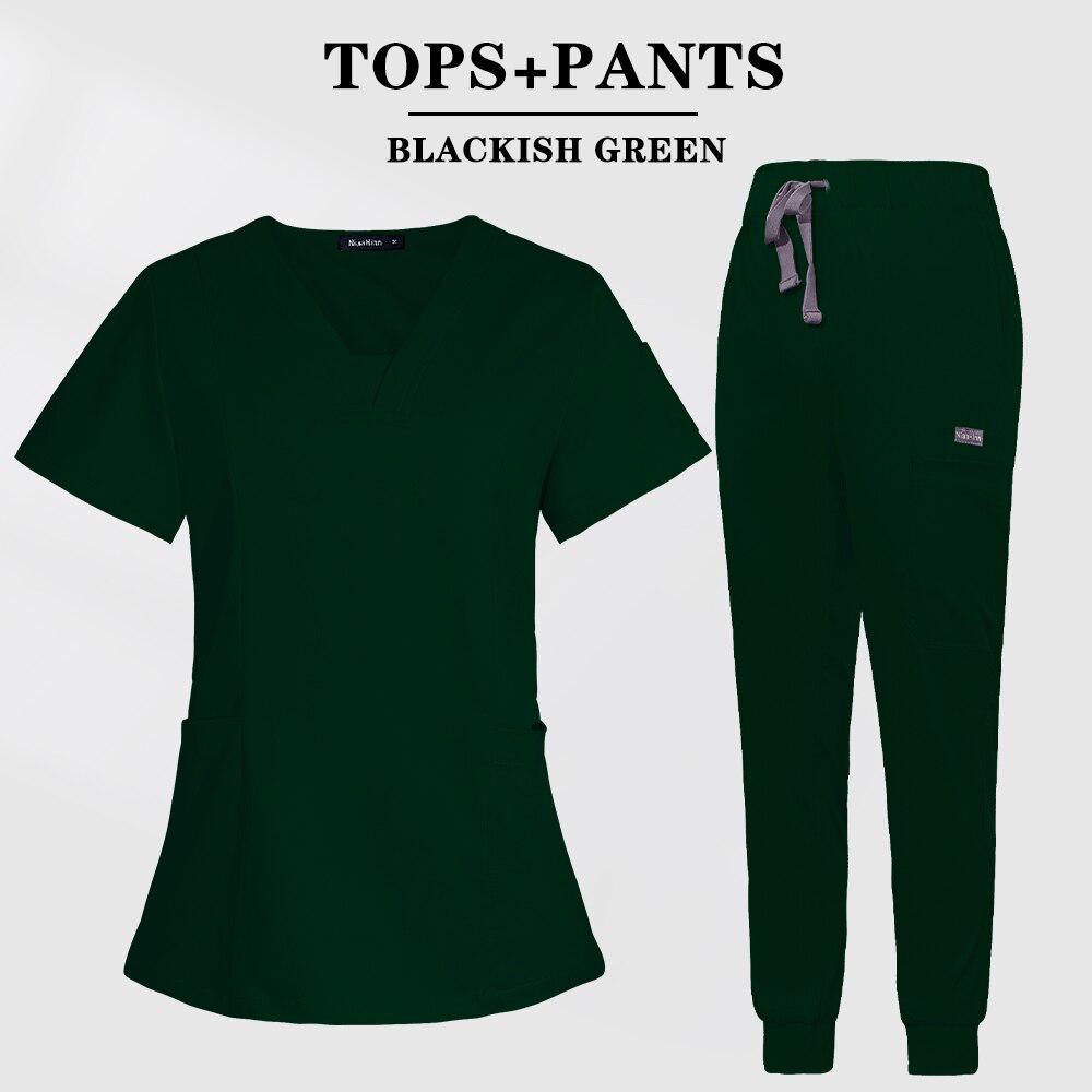 Multicolor Scrubs Short Sleeve Tops+Pants Nursing Uniform-Scrubs-Bennys Beauty World