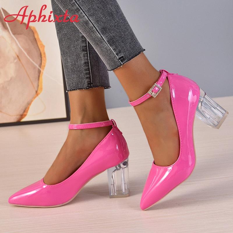 Luxury 7cm Chunky Heels Pumps Women Shoes-Shoe-Bennys Beauty World