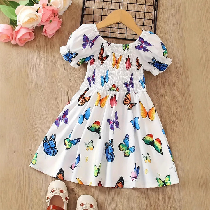 Girls Butterfly Print Summer Dress | Ages 1–8