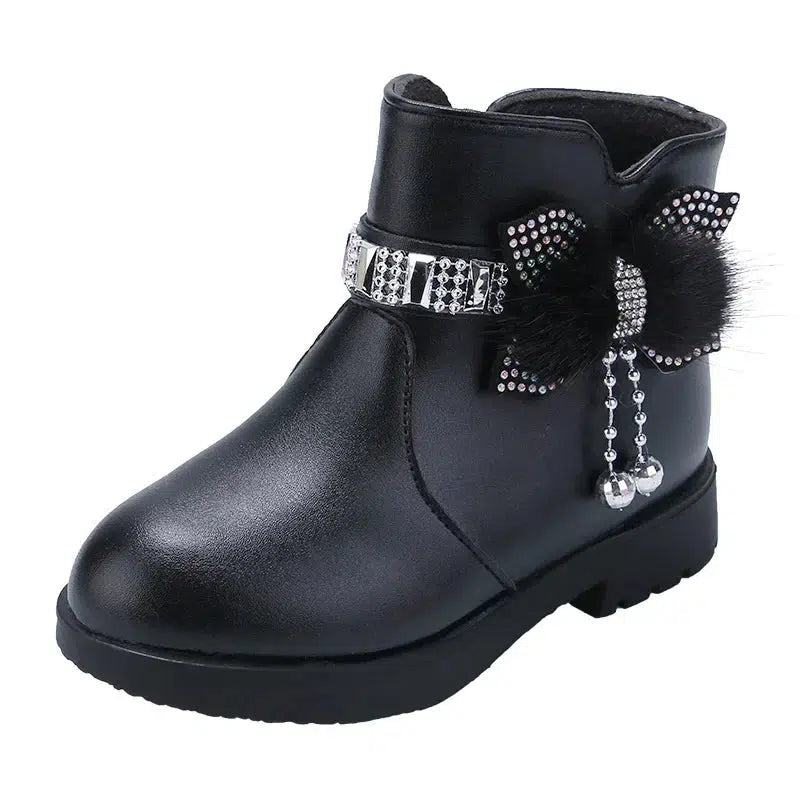 Girls Leather Ankle Boots Non-slip Shoes For Toddlers-Shoes-Bennys Beauty World