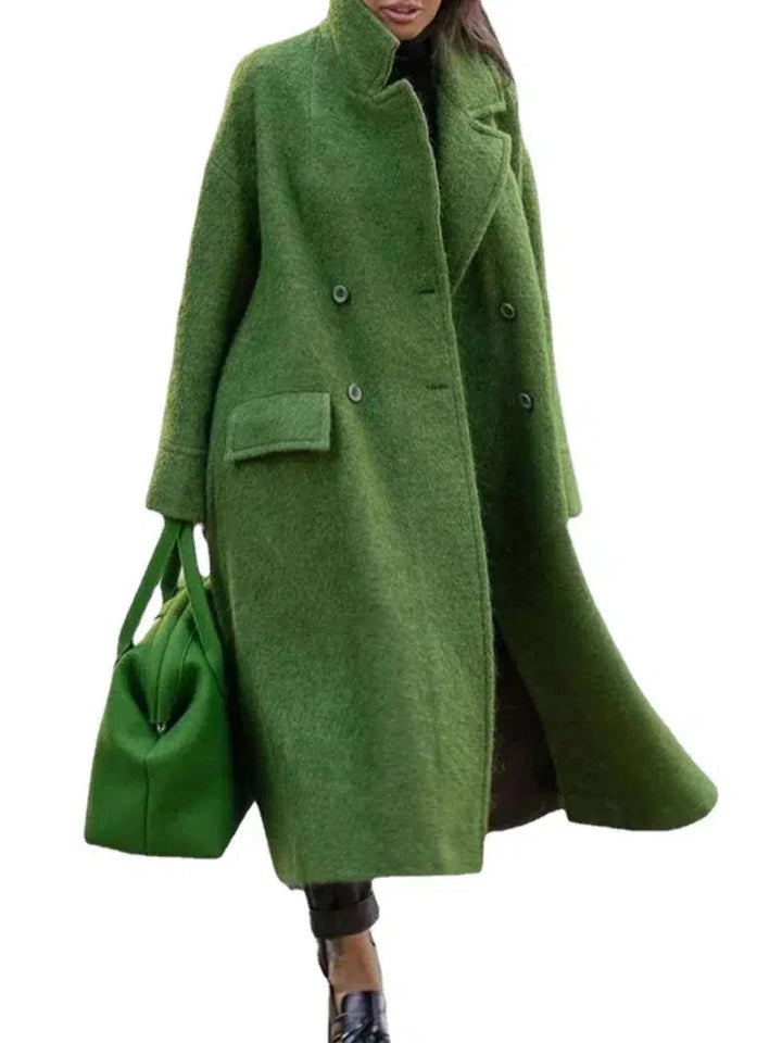 Women's Long Woolen Coat Ladies Loose-fitting Coat