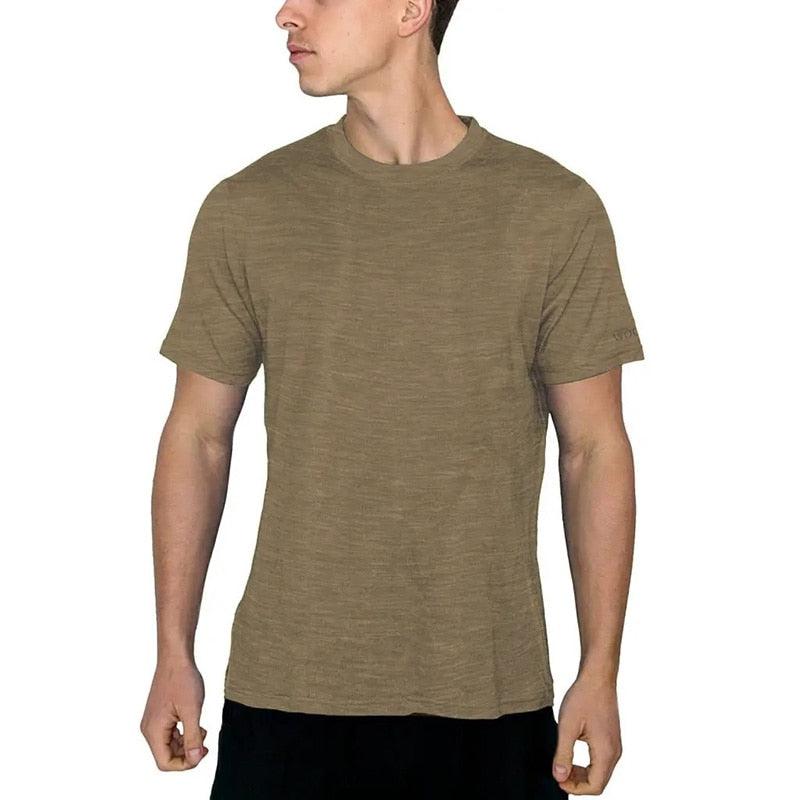 T-shirt en laine mérinos Chemises respirantes pour hommes 
