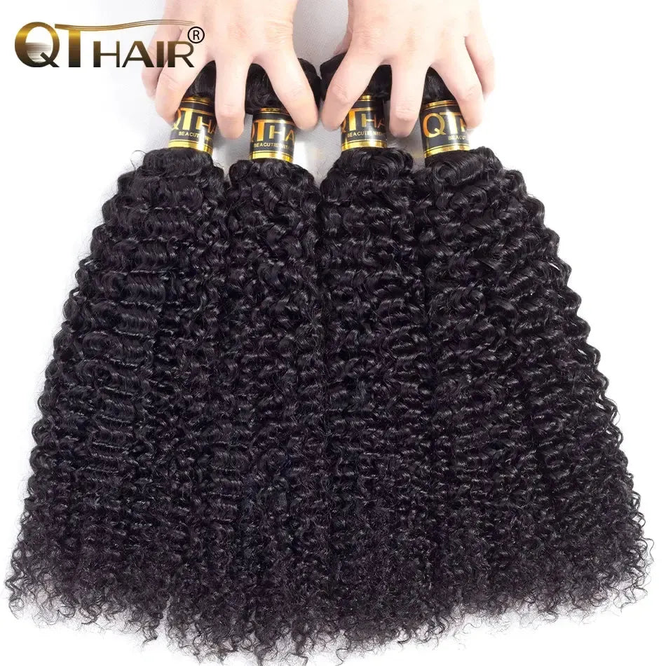 Mongolian Kinky Curly Human Hair Bundles-hair extensions-Bennys Beauty World